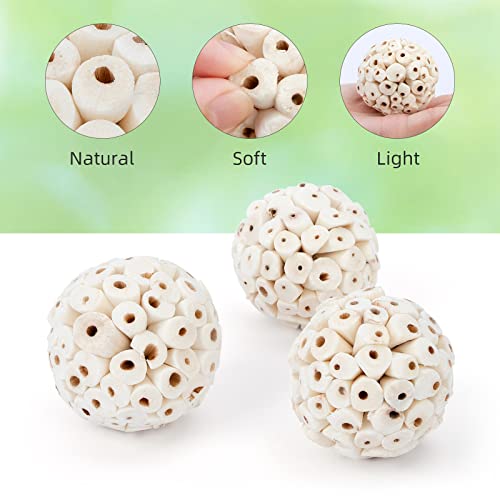 andwe Bird Toy Sola Ball Chew Shredding Toy, Pack of 6 | Fun & Easy to Shred, Natural Soft Foraging Ball For Cockatiel Conure Quaker Parrot Budgie Parakeet - size: Style 1 (Pack of 6)