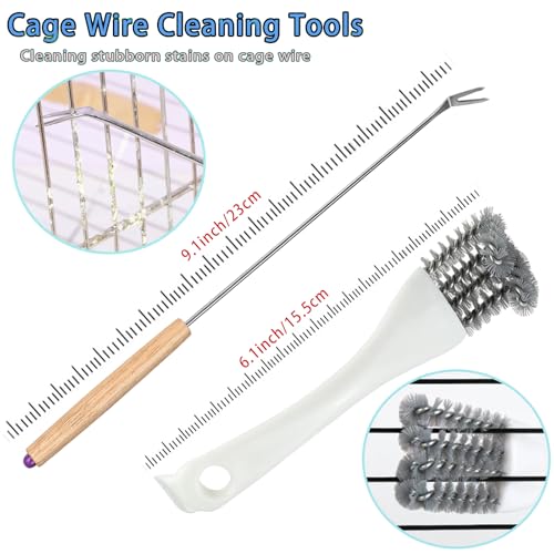 6pcs Set Bird Cage Cleaner Kit - Stainless Steel Poop Remover & Scraper Tool- Essential Bird Cage Accessories for Parakeet Items & Small Animal Cage Cleaning
