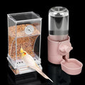 lemtrflo No Mess Bird Feeder Water Dispenser Set, Bird Feeder for Cage | Cage Accessories for Parrot, Finches, Budgies and Canaries - color: pink