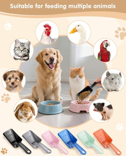 2-Pack Dog Food Scoop 1 Cup, Plastic Pet Food Measuring Scoop With Measuring Lines (1/2 & 1 Cup Markings) for Dogs, Cats, Fish, Bird（Black) - color: Black