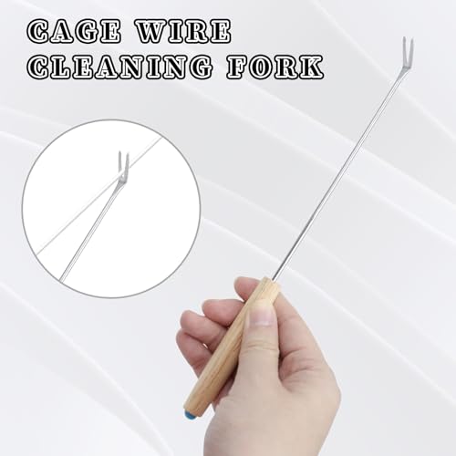 6 Pack Cage Cleaner Brush Tools Set, Parakeet Cage Accessories, Bird Poop Remover, Cleaning Tools with Plastic and Stainless Steel, Bird Cage Accessories