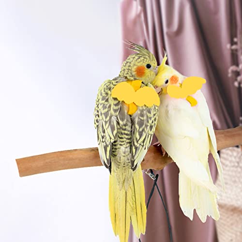 Dnoifne Pet Parrot Bird Harness and Leash, Adjustable Training Design Anti-Bite, Bird Nylon Rope with Cute Wing for Parrots, Suitable for Scarlet, Keck, Mini Macaw and Same Size Birds (Yellow) - color: yellow