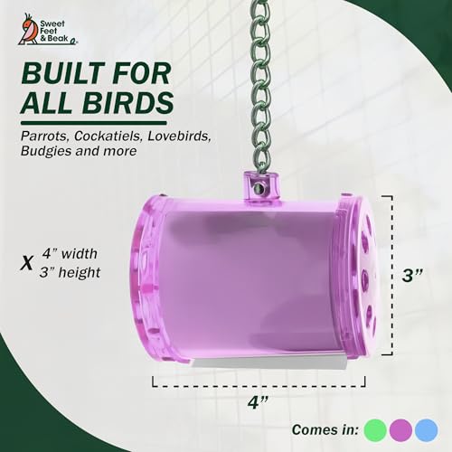 Sweet Feet and Beak Shred Master, Large, 4" Plastic Bird Shredding Toy | Pull & Shred Paper Roll, Durable Bird-Proof Design, Treat Fillable, Quick Link Hanger, Bird Training Toys for Parrots, Macaws - size: Large