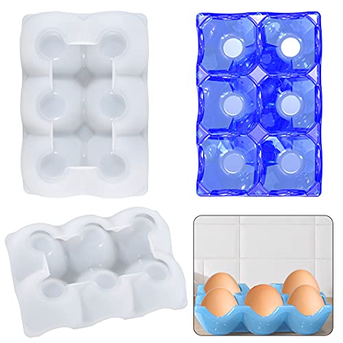 Rolin Roly Egg Holder Tray Epoxy Mold Egg Storage Container Mould Kitchen Silicone Egg Holder Storage Box Resin Mold for DIY Art Crafts Refrigerator Countertop Display Home