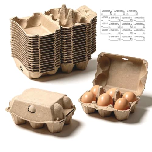 15 Pack Egg Cartons Cheap Bulk, 6 Count Egg Storage Containers Holder, Sturdy Natural Pulp Material Perfect for Storing Extra Eggs - color: 6 Count, 15 Pack
