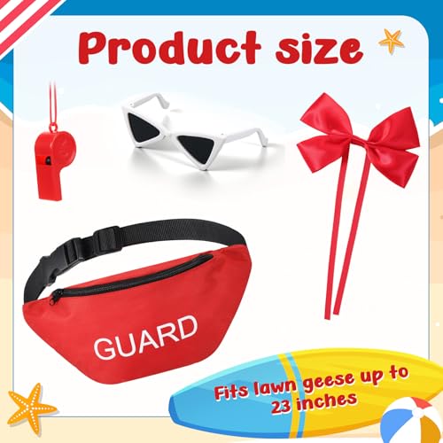 Bikini Porch Goose Outfits with Sunglasses and Swimming Tube for 23" Summer Goose Costume Garden Patio Statue Decor(Coach) - style: Coach