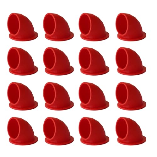 PIAOLGYI 16 Pcs 1.5 Inches Quail Feeder Ports,DIY Automatic Poultry Feeder,No Waste DIY Feed Ports (Red) - color: Red