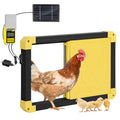 Automatic Chicken Coop Door Powered with Heating, Anti-Pinch Design Solar Chicken Door Opener, Auto Chicken House Run Door with Three Power Supply Modes for Chickens and Ducks (Black)