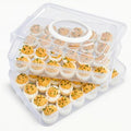 HANSGO Deviled Egg Containers with Lid, Deviled Egg Carrier For 48 Eggs | 2-Layer Plastic Detachable Clear Storage Egg Tray for Refrigerator, Kitchen, Party, Travel, Family Gatherings, Easy