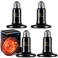 4 Pack 100W Ceramic Heat Emitter, No Light Reptile Heat Lamp Bulb E26 Base for Reptiles, Amphibians, Bearded Dragon, Lizard, Turtle, Snake, Chicken, Pet Brooder & Coop - style: 100W
