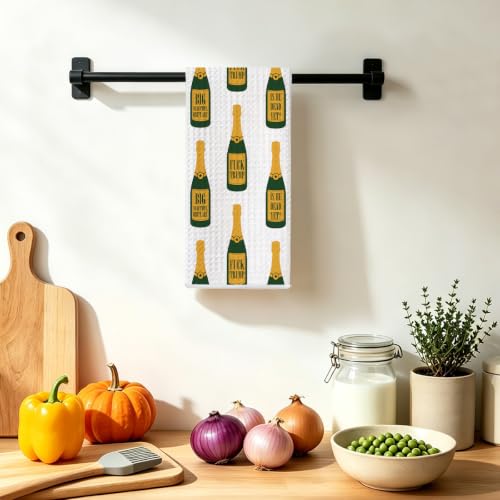 Jztco 2 Pcs Funny Trump Kitchen Towel, Anti Trump Gifts for Women | Champagne Bottle Wine Hand Towels for Kitchen Home Decor, Absorbent Microfiber Dish Cloth Tea Towels, 14x24 Inch - color: Multi 1667