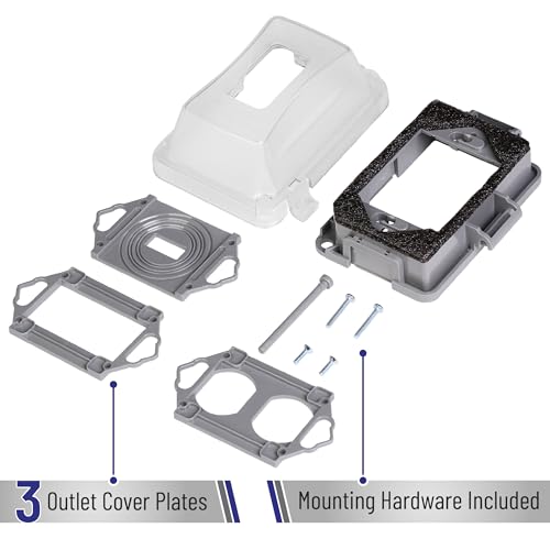 Bates Choice Weatherproof Electrical Outlet Cover, 2 Pack, 1-Gang, Outdoor Outlet Cover, Weatherproof, Outlet Cover Box - color: Clear, size: 2 Pack