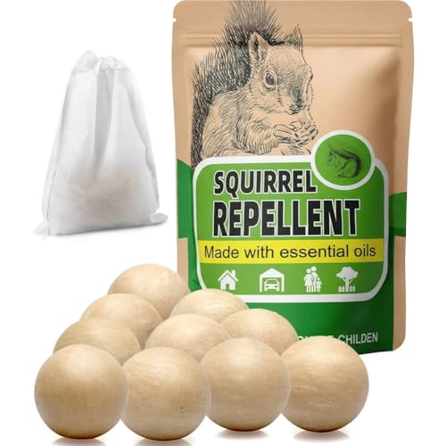 AUDQQM Squirrel Repellent Outdoor, Chipmunk Repellent for Garden, Squirrels Deterrent, Keep Squirrels Away from Yard, Attic & Bird Feeders, Lasting for 3 Month, Easy to Use, 10 Count - size: 1.0 Ounce (Pack of 10)
