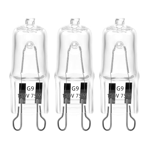 3 Pack Replacement G9 Basking Spot Heat Lamp for Chickens, Tiny Clear Bulbs Beads (75 Watt)