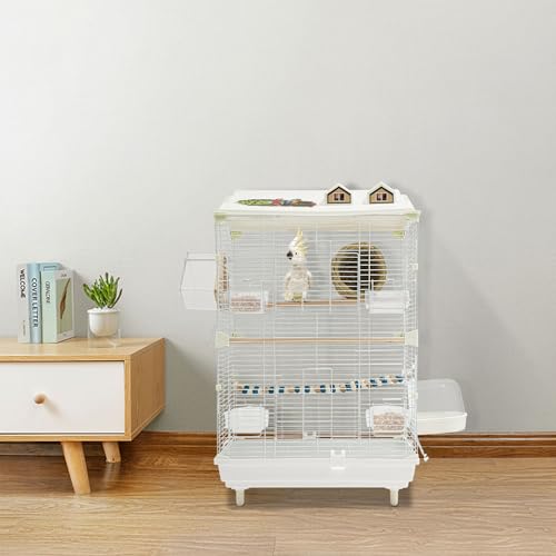 Bird Cage, 2-Tier Large Parakeet Cage with Stand for Small Birds