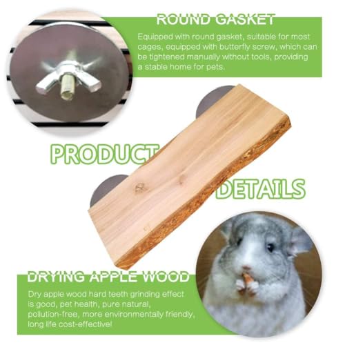 2Pcs Hamster Ledges Wooden Platform 2.6 x 6 Inch Rat Climb Platform Shelf Bird Perch Stand Toys Cage Accessories for Rat Gerbil Suger Glider - size: 6 × 2.6''