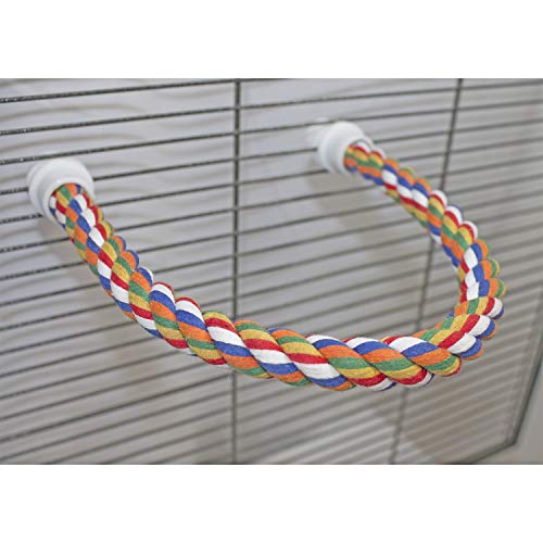 16 Inch Flex Rope (Medium) - Bendable Fun Climbing Perch Cage Accessory Toy - Sugar Gliders, Squirrels, Degus, Marmosets, Monkeys, Parrots, Birds, Rats & Other Small Animals