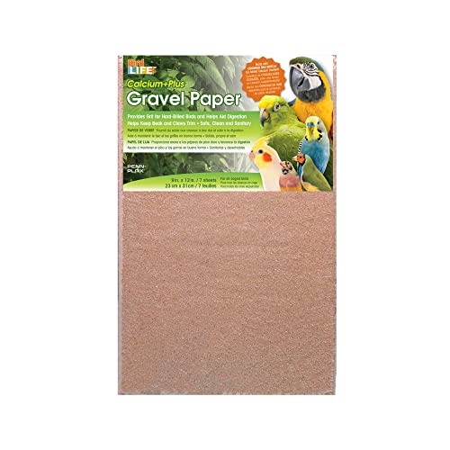 Penn-Plax 7 Pack Gravel Paper for Bird Cage, 9 by 12-Inch | Great for Hard-Billed Birds | Safe, Clean, and Easy for Improved Digestion (BA637) - size: 9" x 12"
