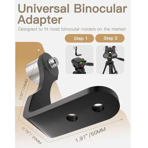 69” Tripod for Spotting Scopes, Binocular & Camera, Includes Binocular Adapter, 2 QR Plates, Phone Holder & Carry Bag, Ideal for Bird Watching, Hunting, Wildlife Viewing & Target Shooting