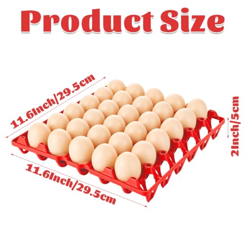 16PCS Plastic Egg Trays Egg Crates, Stackable Eggs Cartons Egg Flats, 30-Egg Storage Trays for Packing, Storage, Shipping (Blue, Red) - color: Blue/Red-16PCS