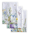 Maison d' Hermine Kitchen Towels Set of 3 Reusable 100% Cotton 27.50" x 20" | Cloth Tea Dish Towels Absorbent with Hanging Loop for Kitchen Dining Party Wedding Hotel Home Spring Summer - Fleurs De Mai - color: 004 - Fleurs De Mai