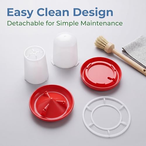 Chick Feeder and Waterer Set, Poultry Feeder Quail Waterer Duck Feeder Automatic Feed and Watering Combo for Chickens, Ducks, Turkeys, Quail, Baby Chicks, Turkeys and More