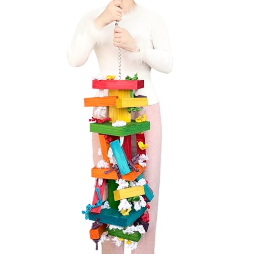 35" Extra Large Parrot Toys - Chewable Foraging Toys for Macaws, African Grey, Amazon Parrots - Durable Bird Cage Accessories Gift - size: 35"