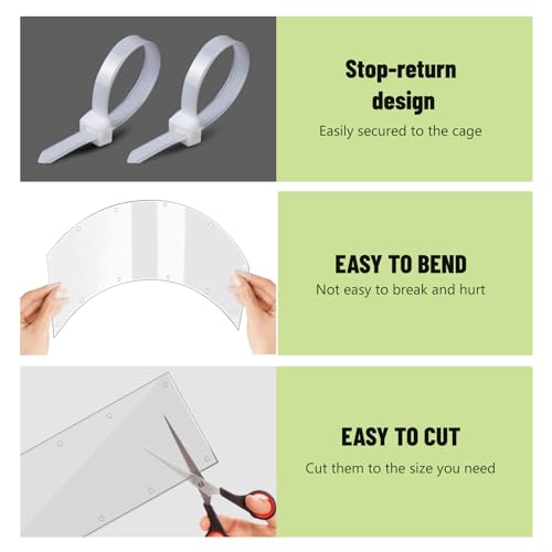 UNIFAMILY 10Pcs Flexible 0.8mm Pet Cage Guard Liners Clear, 14”×4.5” Guinea Pig Cage Side Lining,Scatter Guard for Cage, Rabbit Urine Guard Sheet, Cage Liner Protection,Small Animal Cage Accessories