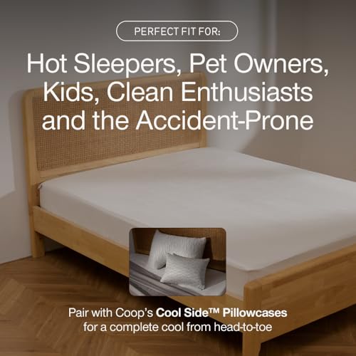Coop Home Goods Ultra-Cool Waterproof Mattress Protector, Full, Cooling Mattress Protector, Machine Washable Cooling Bed Cover, Whisper Quiet Waterproof Bed Cover, Full (54x75) - size: Full, style: Ultra-Cool