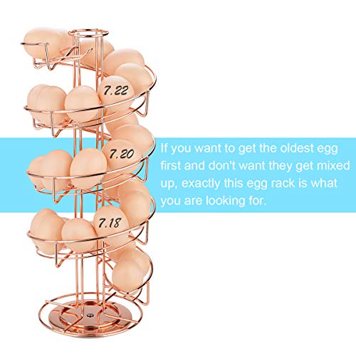 Toplife Spiral Design Metal Egg Skelter Dispenser Rack, Storage Display Rack, Rose Gold - color: Rose Gold
