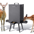 105L Deer Feeder Heavy Duty Galvanized Steel Gravity Deer Goat Feeder Weatherproof Wildlife Game Feeders Food Dispenser for Goats, Sheep, Horses, Wild Turkeys ﻿