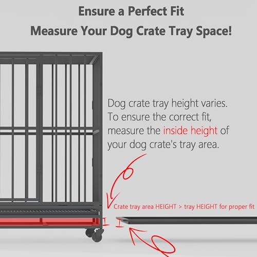 Dog Crate Tray Replacement - Heavy Duty Reinforced Pan | Thick composite plastic, waterproof & easy-clean. Fits metal cages, litter boxes & puzzle boards. - size: 46.85"L x 29.17"W x 1.0"H