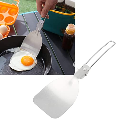 Foldable Camping Spatula, Titanium Spatula Frying Shovel with Folding Handle Food Turner for Outdoor Picnics Camping