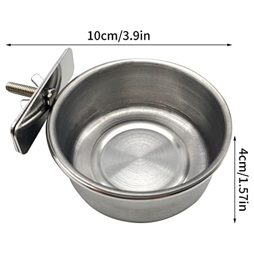 Tfwadmx Bird Feeding Dish Cups Parrot Food Bowl Clamp Holder Coop Cup, Bird Cage Water Bowl for Parakeet African Greys Conure Cockatiels Lovebird Budgie Chinchilla