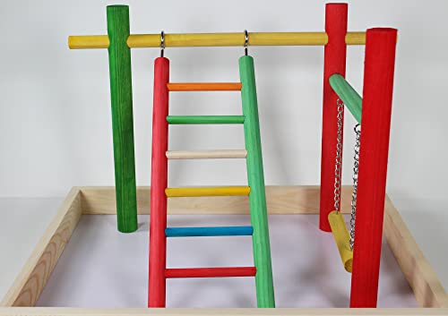 Penn-Plax Bird Life Wooden Playpen – Perfect for Conures, Ring Necks, Quakers, Amazons, and African Greys – Extra-Extra Large Size (Multicolor) - color: Multicolor, size: Extra-Extra Large