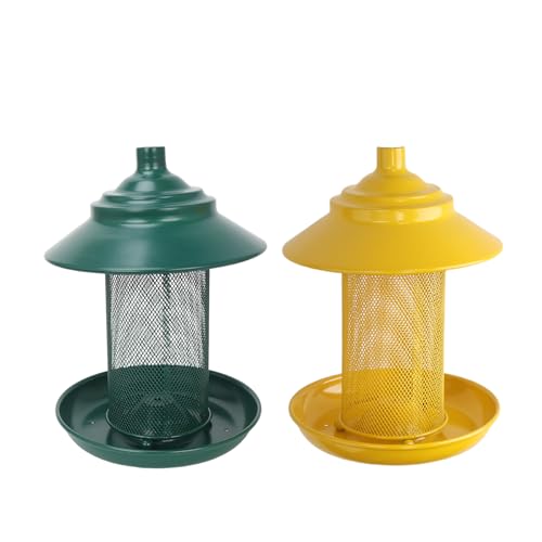 All-Metal Finch Feeder, Squirrel Resistant Nyjer Seed Bird Feeder Green | 2.5 lb capacity, powder-coated all-metal mesh resists squirrels and weather while keeping nyjer seed fresh and accessible. - color: Green, size: 2.5 LB