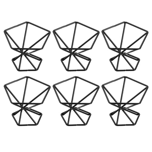 6Pcs Air Plant Holder, Makeup Sponge Drying Holder Rack, Tabletop Air Fern Display Stand, Makeup Beauty Egg Dry Stand for Dressing Table Home Decoration, Black (56x56x42mm)