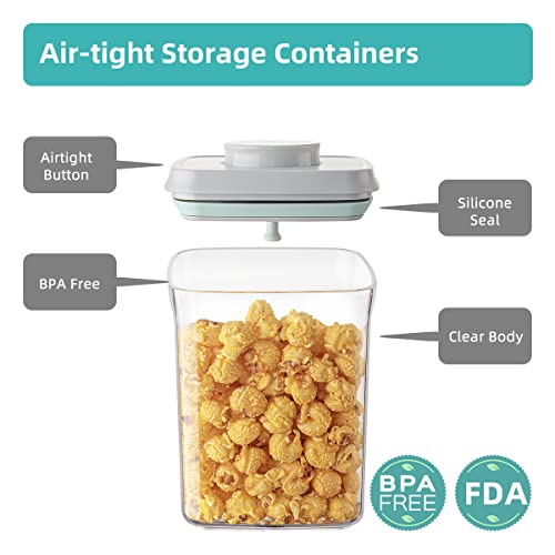 Airtight Container Set (1000ml 4 Pcs) Stackable One Press Openning Food Containers for Snacks Sugar Salt Herbs Spices Coffee Bean Formula Popcorn BPA-Free Tight Seal - Clear (1.0 QT * 4) - color: 1.0 QT * 4