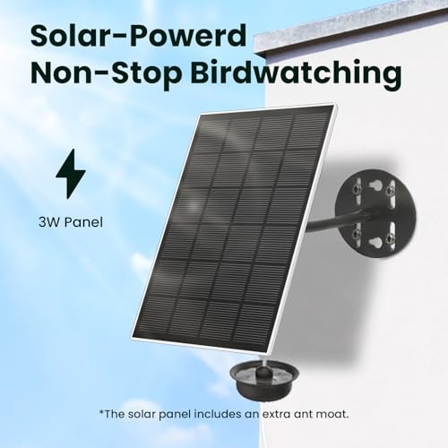 Hummingbird Feeder with Camera & Solar Panel, Smart Bird Feeder with AI Recognition & Capture on Outdoors, Gardens, Easy to Clean, 14oz Capacity, SE | Smart Humming bird Feeder for Record, AI Bird Identification, 1080P, Ant Moat & Bee Proof, Gift for Bird