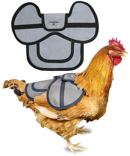 COOPED UP Canvas Chicken Saddle for Medium-Large Hens with Larger Wing Cover and Adjustable Straps - Gray - color: Gray