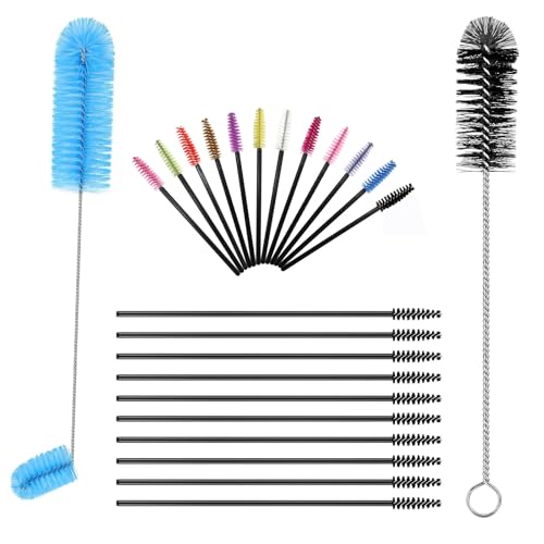 17 Pieces 4 Size Hummingbird Feeder Cleaning Brush Mini Nylon Tube Brush Set Double Headed Hummingbird Brush Cleaner 2 in 1 Hummingbird Brush Kit for Bottles, Tubes, Jars, Bird Feeder (Blue) - color: Blue