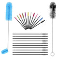 17 Pieces 4 Size Hummingbird Feeder Cleaning Brush Mini Nylon Tube Brush Set Double Headed Hummingbird Brush Cleaner 2 in 1 Hummingbird Brush Kit for Bottles, Tubes, Jars, Bird Feeder (Blue) - color: Blue
