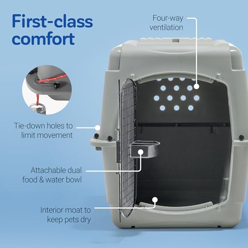Petmate Sky Kennel - For Air and Travel, Airline Compliant Dog Crate for Pets 30-50 lbs, Heavy Duty Dog Kennel, Made in the USA- 32 Inches - size: 32 Inch