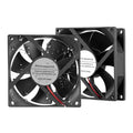 80mm Moisture-Proof 12V High Airflow Cooling Fan 2Wire 3Pin 3500RPM 2-Pack | Compact IP44 Square Fan for High Humidity Areas & Equipment Cooling - PC PSUs, Incubators, RV Fridges, Underground Garages