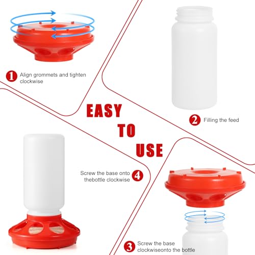 7PCS Chick Feeder and Waterer Kit with Wooden Perch,Baby Poultry Starter Set with Chick Perch for Small Poultry Chicks Ducks Quail Pigeons Birds(Red Chick Feeder Waterer Kit) - color: 7PCS Chick Feeder and Waterer Kit with Chick Perch