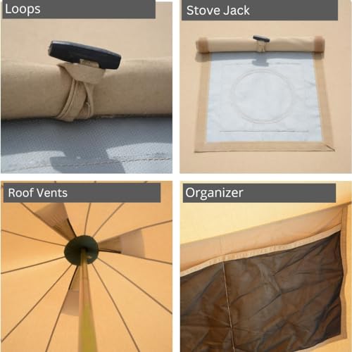 WHITEDUCK Regatta Canvas Bell Tent - w/StoveJack, Waterproof, 4 Season Luxury Camping and Glamping Yurt Tent Outdoor - color: Desert Red, size: 20' (6M), Water Repellent