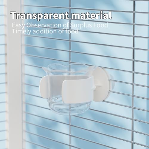2pcs/4pcs PET Bird Bowls with Clamp, Bird Cage Feeder, Durable Water Bowl, Feeding Cups, Water Feeder for Cockatiel, Parakeet, Macaw, Finches, Lovebirds, Small Animals Gray (White, 2pcs) - color: white, size: 2pcs