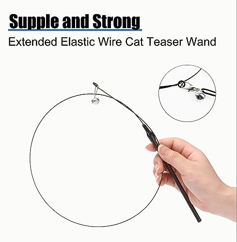 Yauende Cat Feather Toys, Indoor Cat Interactive Toys, 2 PCS Flexible Wire and 5 PCS Cat Feather Toys, for Bored Indoor Cats, Indoor Cat Chase Toys