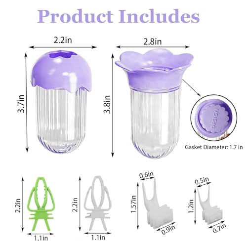 7 PCS Bird Cage Feeder for Vegetable Millet Holder Cage Accessories with Parrot Fruit Forks for Budgie Cockatiel Lovebirds Parrot (Purple) - color: Purple
