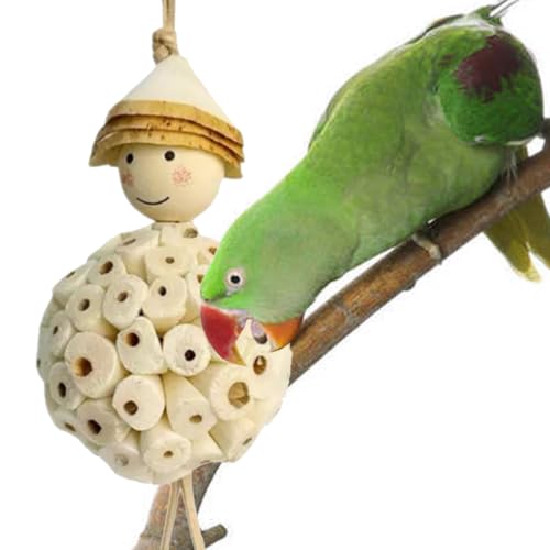 Bird Parrot Foraging Shredder Hanging Toys Sola Ball, Parrot Chew Shred Toy | Cage Accessories for Sharpening Claws and Beaks for Small Birds, Cockatiel, Conure, Parakeets, Love Birds, Budgie